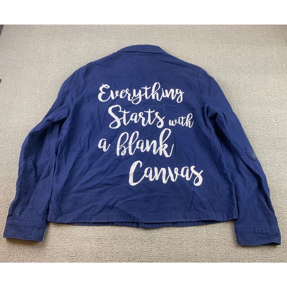 Zara Womens Large Shacket Blue Denim Everything Starts With A Blank Canvas - Picture 2 of 15